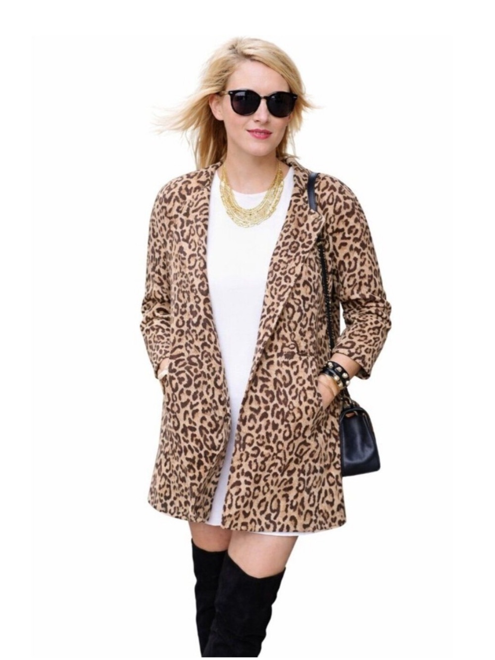 Carol Anderson by Invitation CAbi Leopard Print Jacket Coat XS Statement Button